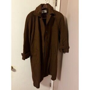 Vintage Paul Levy Women's Dark Brown 100% Pure Wool Long Coat - see description